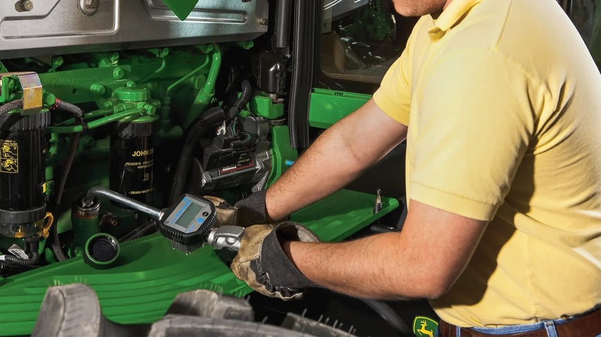 Tractor Being checked to see if any repairs are needed