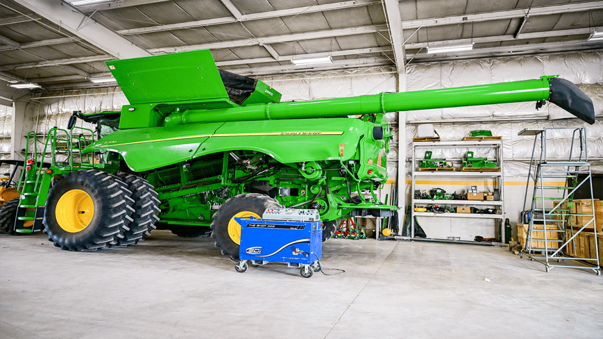 The Shop Dog Tool Connected to a Combine